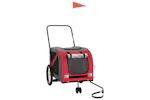 vidaXL 93901 Pet Bike Trailer Red And Grey Oxford Fabric And Iron vidaXL 93901 Pet Bike Trailer Red And Grey Oxford Fabric And Iron