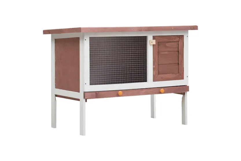 vidaXL 170829 Outdoor Rabbit Hutch 1 Layer Brown Wood vidaXL 170829 Outdoor Rabbit Hutch 1 Layer Brown Wood