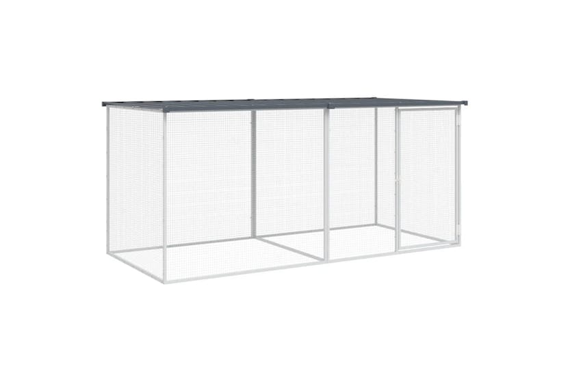 vidaXL 3189049 Chicken Cage With Roof Anthracite 203x98x90cm Galvanised Steel vidaXL 3189049 Chicken Cage With Roof Anthracite 203x98x90cm Galvanised Steel