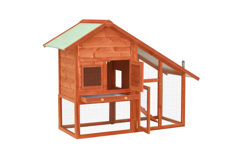 vidaXL 170868 Rabbit Hutch 140x63x120cm Solid Firwood vidaXL 170868 Rabbit Hutch 140x63x120cm Solid Firwood