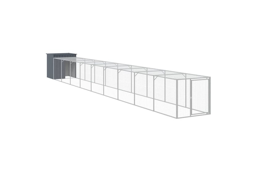vidaXL 3189092 Chicken Cage With Run Anthracite 110x1017x110cm Galvanised Steel vidaXL 3189092 Chicken Cage With Run Anthracite 110x1017x110cm Galvanised Steel