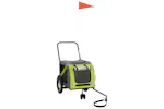 vidaXL 93892 Pet Bike Trailer Green And Black Oxford Fabric And Iron vidaXL 93892 Pet Bike Trailer Green And Black Oxford Fabric And Iron