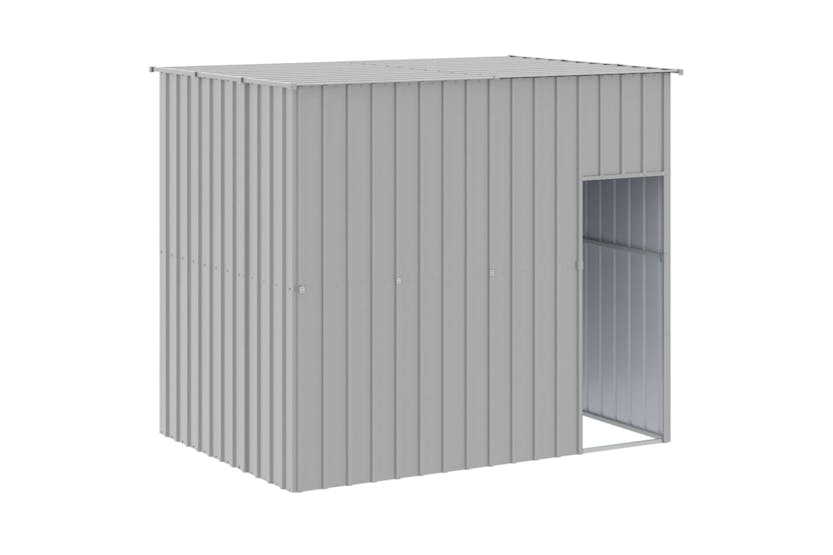 vidaXL 3189128 Dog House With Run Light Grey 214x865x181cm Galvanised Steel vidaXL 3189128 Dog House With Run Light Grey 214x865x181cm Galvanised Steel
