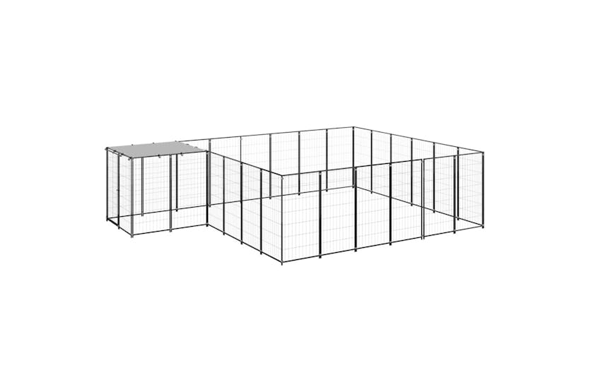 vidaXL 3082213 Dog Kennel Black 12.1 M2 Steel vidaXL 3082213 Dog Kennel Black 12.1 M2 Steel