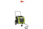 vidaXL 93892 Pet Bike Trailer Green And Black Oxford Fabric And Iron vidaXL 93892 Pet Bike Trailer Green And Black Oxford Fabric And Iron