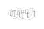 vidaXL 3082213 Dog Kennel Black 12.1 M2 Steel vidaXL 3082213 Dog Kennel Black 12.1 M2 Steel