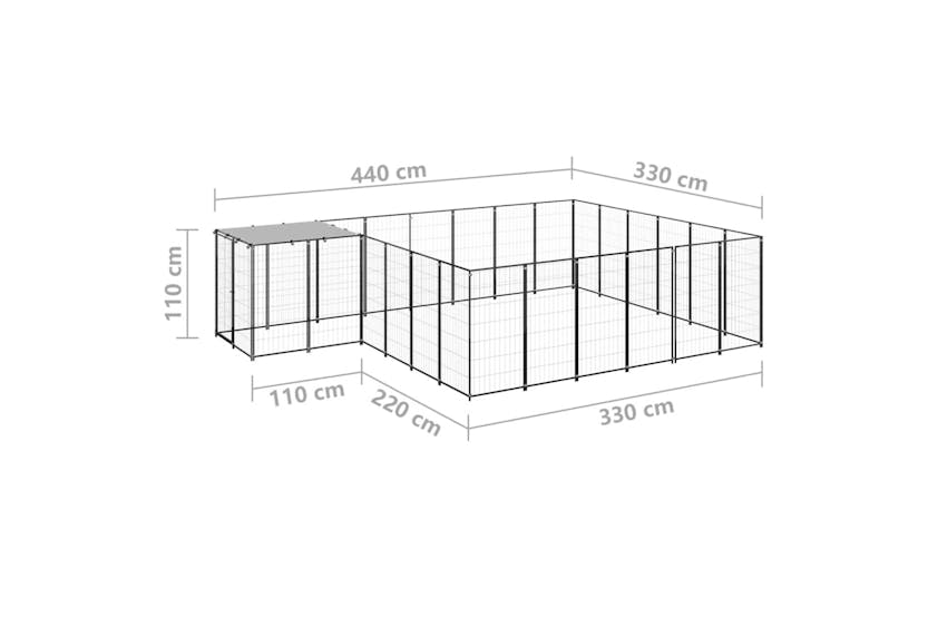 vidaXL 3082213 Dog Kennel Black 12.1 M2 Steel vidaXL 3082213 Dog Kennel Black 12.1 M2 Steel