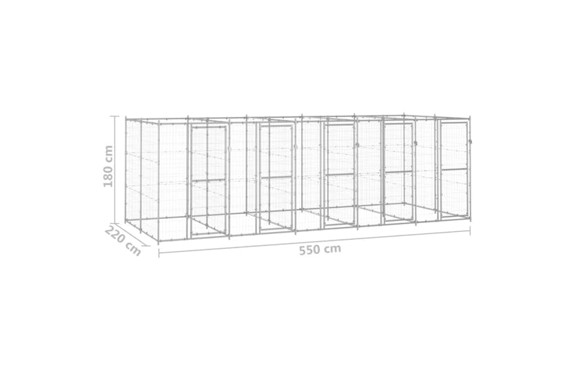 vidaXL 3082285 Outdoor Dog Kennel Galvanised Steel 12.1 M2 vidaXL 3082285 Outdoor Dog Kennel Galvanised Steel 12.1 M2