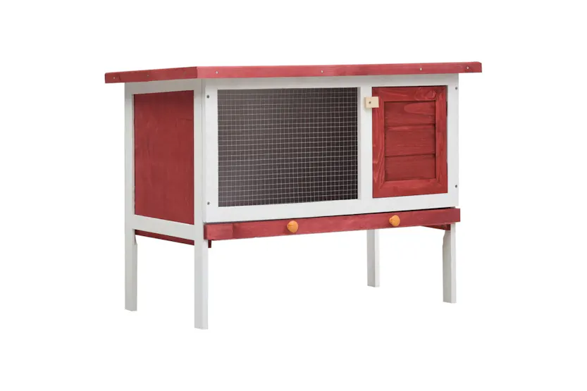 vidaXL 170830 Outdoor Rabbit Hutch 1 Layer Red Wood vidaXL 170830 Outdoor Rabbit Hutch 1 Layer Red Wood