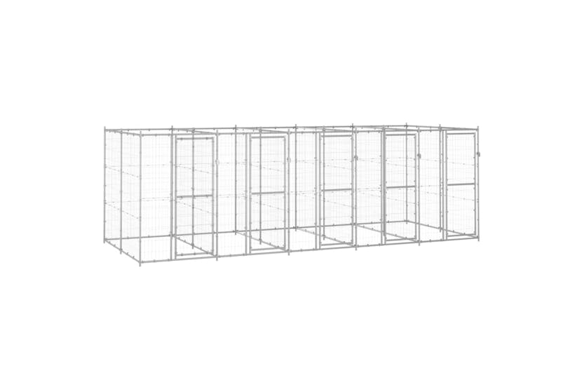 vidaXL 3082285 Outdoor Dog Kennel Galvanised Steel 12.1 M2 vidaXL 3082285 Outdoor Dog Kennel Galvanised Steel 12.1 M2