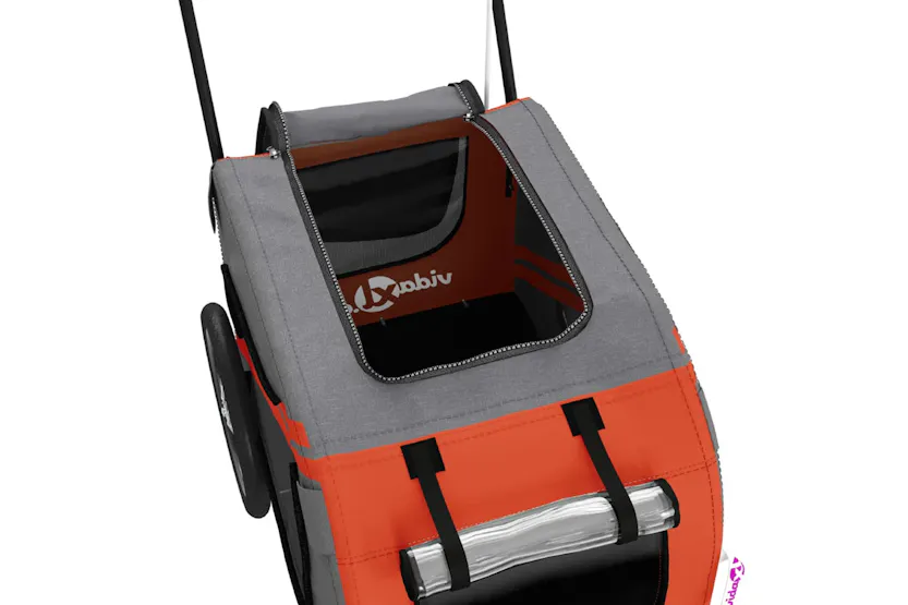 vidaXL 93886 Pet Bike Trailer Orange And Black Oxford Fabric And Iron vidaXL 93886 Pet Bike Trailer Orange And Black Oxford Fabric And Iron