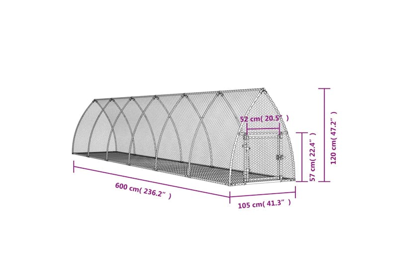 vidaXL 3281529 Rabbit Cage Silver 600x105x120cm Galvanised Steel vidaXL 3281529 Rabbit Cage Silver 600x105x120cm Galvanised Steel