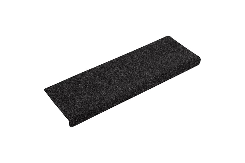 vidaXL Stair Mats 15 Pcs Needle Punch 65x21x4cm Black vidaXL Stair Mats 15 Pcs Needle Punch 65x21x4cm Black