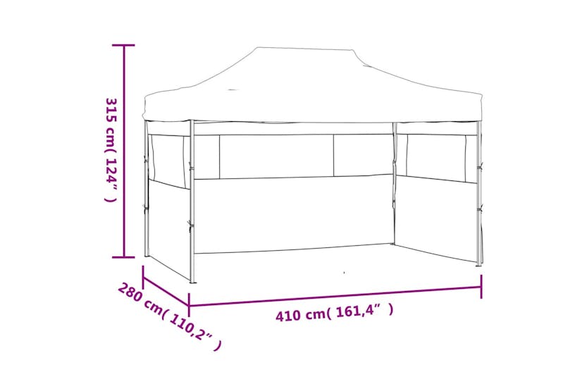 vidaXL Professional Folding Party Tent With 3 Sidewalls 3x4 M Steel Blue vidaXL Professional Folding Party Tent With 3 Sidewalls 3x4 M Steel Blue