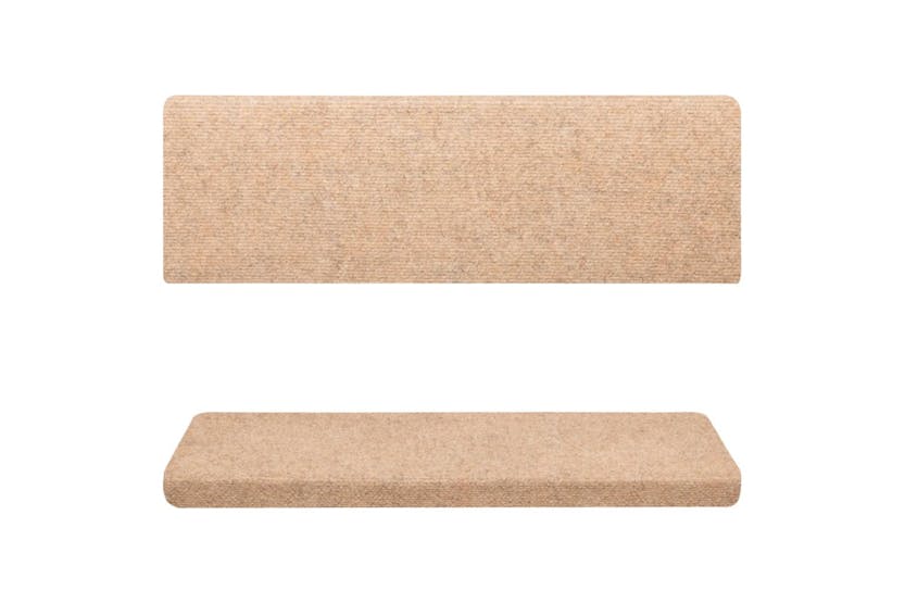 vidaXL Stair Mats 15 Pcs Needle Punch 65x21x4cm Brown vidaXL Stair Mats 15 Pcs Needle Punch 65x21x4cm Brown