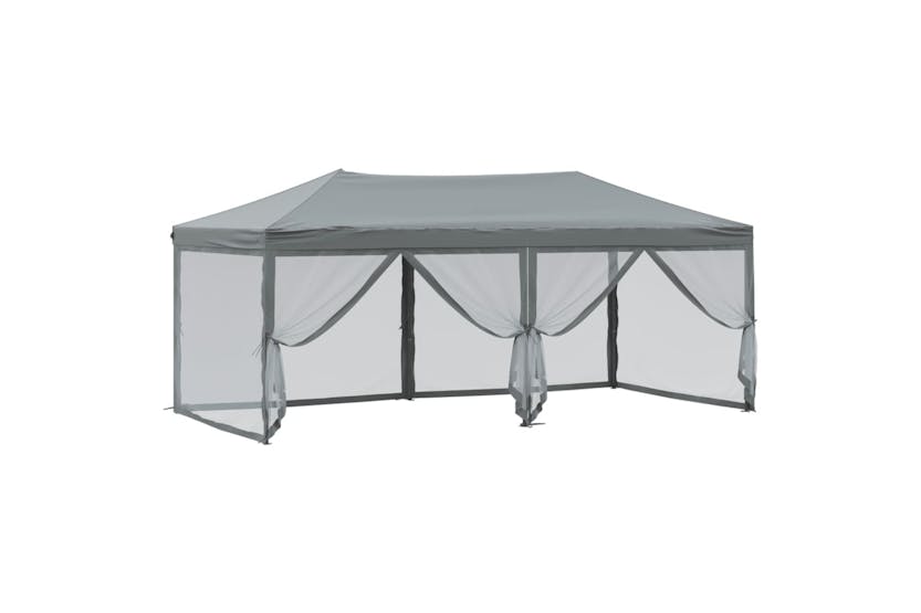 vidaXL Folding Party Tent With Sidewalls Anthracite 3x6 M vidaXL Folding Party Tent With Sidewalls Anthracite 3x6 M
