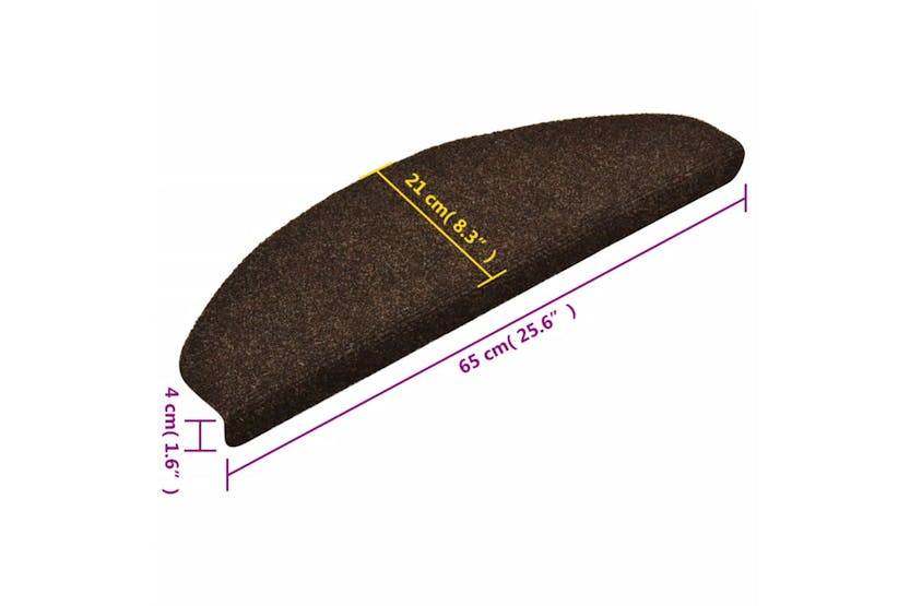 vidaXL Self-adhesive Stair Mats 5 Pcs Brown 65x21x4cm Needle Punch vidaXL Self-adhesive Stair Mats 5 Pcs Brown 65x21x4cm Needle Punch