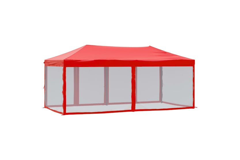 vidaXL Folding Party Tent With Sidewalls Red 3x6 M vidaXL Folding Party Tent With Sidewalls Red 3x6 M