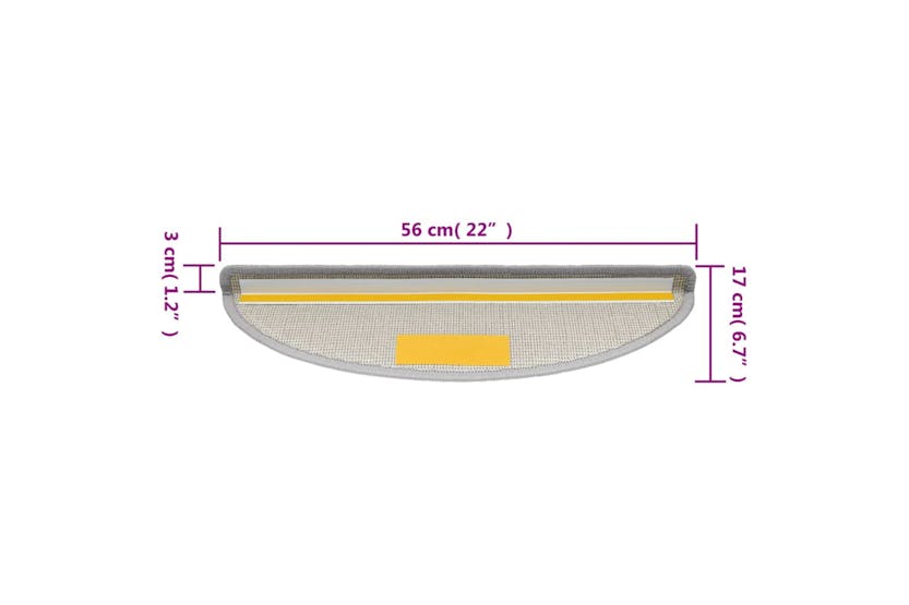 vidaXL Stair Mats 10 Pcs 56x17x3cm Light Grey vidaXL Stair Mats 10 Pcs 56x17x3cm Light Grey