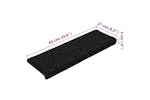 vidaXL Carpet Stair Treads 15 Pcs 65x21x4cm Black vidaXL Carpet Stair Treads 15 Pcs 65x21x4cm Black