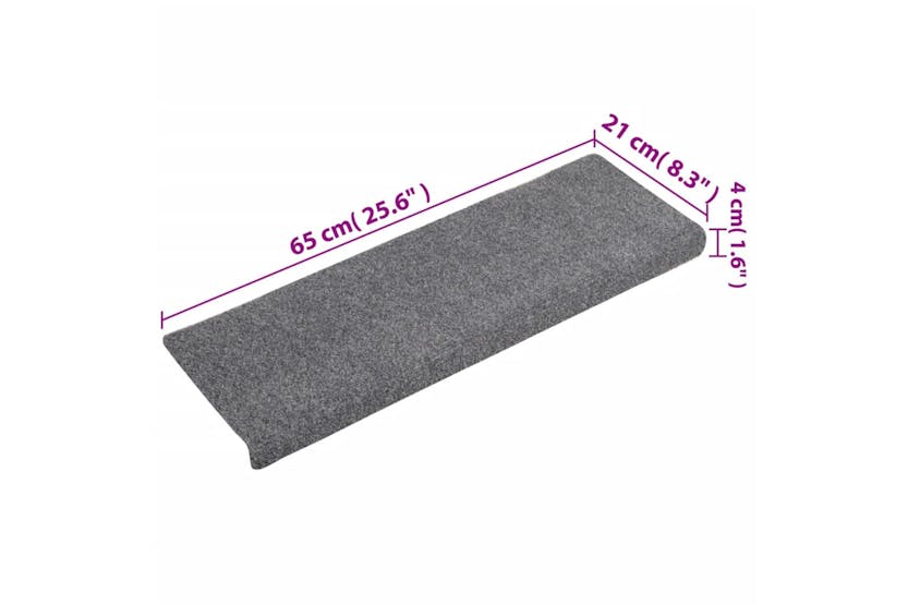 vidaXL Stair Mats 5 Pcs Light Grey 65x21x4cm Needle Punch vidaXL Stair Mats 5 Pcs Light Grey 65x21x4cm Needle Punch
