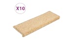 vidaXL Stair Mats 10 Pcs 65x21x4cm Brown vidaXL Stair Mats 10 Pcs 65x21x4cm Brown