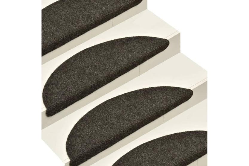 vidaXL Self-adhesive Stair Mats 10pcs Anthracite 56x17x3cm Needle Punch vidaXL Self-adhesive Stair Mats 10pcs Anthracite 56x17x3cm Needle Punch