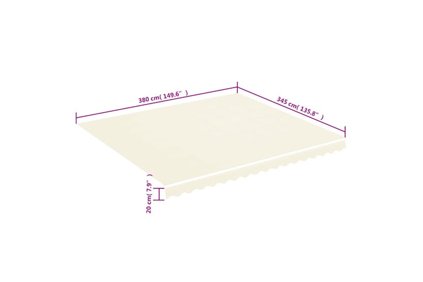 vidaXL Replacement Fabric For Awning Cream 4x3.5 M vidaXL Replacement Fabric For Awning Cream 4x3.5 M