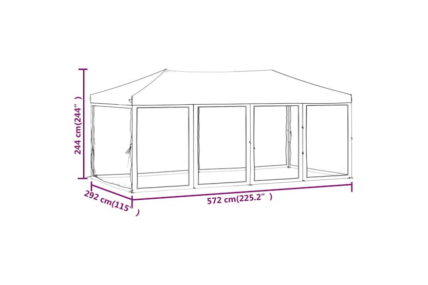 vidaXL Folding Party Tent With Sidewalls Anthracite 3x6 M vidaXL Folding Party Tent With Sidewalls Anthracite 3x6 M