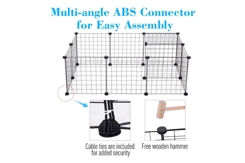 PawHut Modular Metal Wire Pet Playpen | Black PawHut Modular Metal Wire Pet Playpen | Black