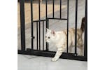 PawHut Auto Close Dog Safety Gate with Cat Door | Black PawHut Auto Close Dog Safety Gate with Cat Door | Black