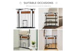 PawHut Auto Close Dog Safety Gate with Cat Door | Black PawHut Auto Close Dog Safety Gate with Cat Door | Black