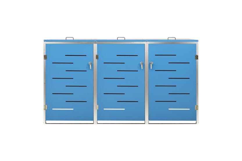 vidaXL Triple Wheelie Bin Shed 207x77.5x112.5cm Stainless Steel vidaXL Triple Wheelie Bin Shed 207x77.5x112.5cm Stainless Steel
