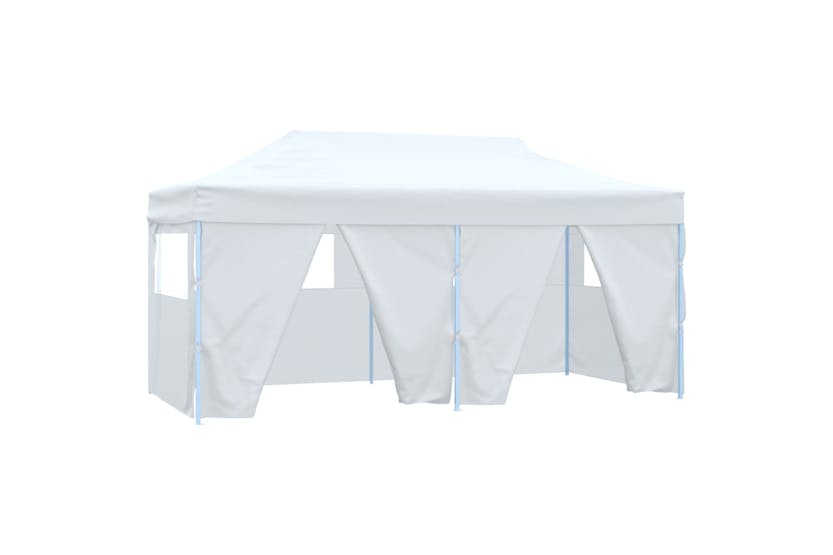 vidaXL Professional Folding Party Tent With 4 Sidewalls 3x6 M Steel White vidaXL Professional Folding Party Tent With 4 Sidewalls 3x6 M Steel White