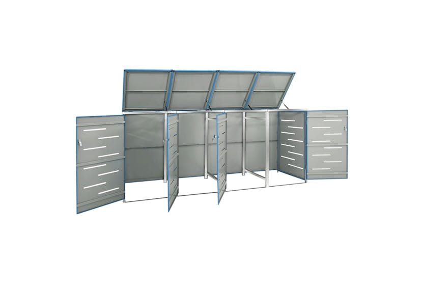 vidaXL Quadruple Wheelie Bin Shed 276.5x77.5x112.5cm Stainless Steel vidaXL Quadruple Wheelie Bin Shed 276.5x77.5x112.5cm Stainless Steel