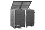 vidaXL Double Wheelie Bin Shed 138x77.5x112.5cm Stainless Steel vidaXL Double Wheelie Bin Shed 138x77.5x112.5cm Stainless Steel