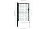 vidaXL Fence Gate Steel 100x125cm Green vidaXL Fence Gate Steel 100x125cm Green