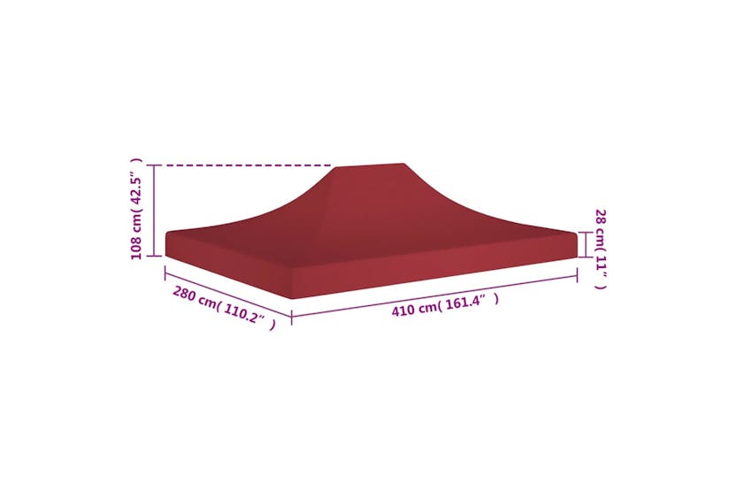 vidaXL Party Tent Roof 4x3 M Burgundy 270 G/m2 vidaXL Party Tent Roof 4x3 M Burgundy 270 G/m2