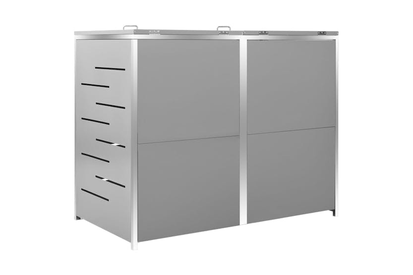 vidaXL Double Wheelie Bin Shed 138x77.5x112.5cm Stainless Steel vidaXL Double Wheelie Bin Shed 138x77.5x112.5cm Stainless Steel