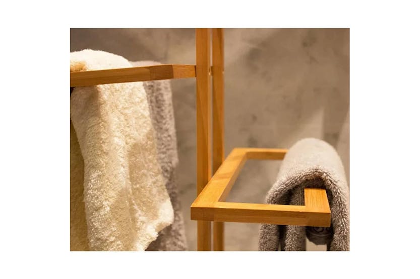 Bathroom Solutions Towel Holder Bamboo 38x32.5x70 Cm Bathroom Solutions Towel Holder Bamboo 38x32.5x70 Cm