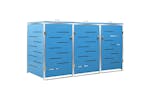 vidaXL Triple Wheelie Bin Shed 207x77.5x112.5cm Stainless Steel vidaXL Triple Wheelie Bin Shed 207x77.5x112.5cm Stainless Steel