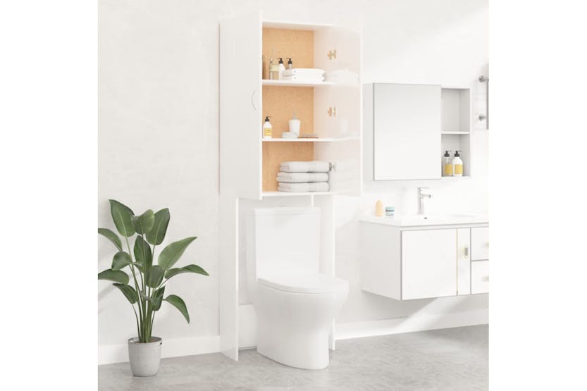 vidaXL Washing Machine Cabinet High Gloss White 64x25.5x190cm vidaXL Washing Machine Cabinet High Gloss White 64x25.5x190cm