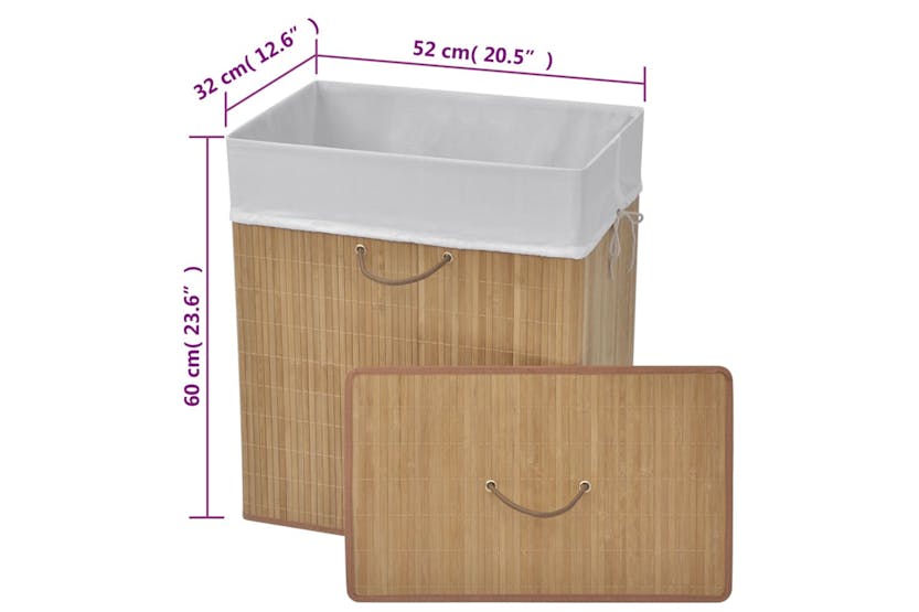 vidaXL Bamboo Laundry Bin Rectangular Natural vidaXL Bamboo Laundry Bin Rectangular Natural