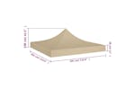 vidaXL Party Tent Roof 3x3 M Beige 270 G/m2 vidaXL Party Tent Roof 3x3 M Beige 270 G/m2