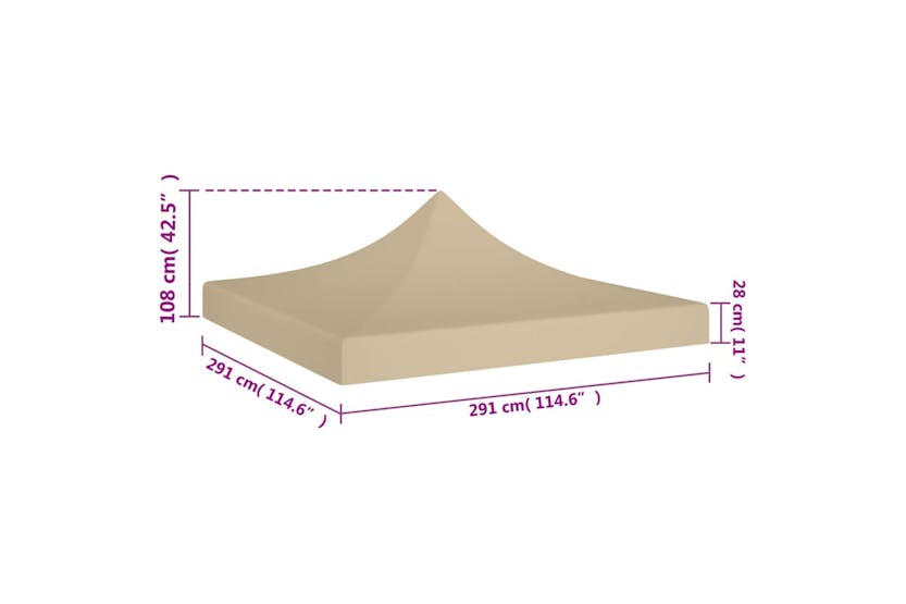 vidaXL Party Tent Roof 3x3 M Beige 270 G/m2 vidaXL Party Tent Roof 3x3 M Beige 270 G/m2