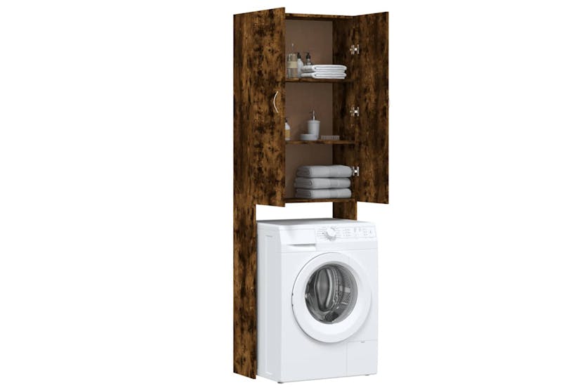 vidaXL Washing Machine Cabinet Smoked Oak 64x25.5x190cm vidaXL Washing Machine Cabinet Smoked Oak 64x25.5x190cm