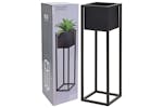 H&s Collection Flower Pot On Stand Metal Black 70 Cm H&s Collection Flower Pot On Stand Metal Black 70 Cm