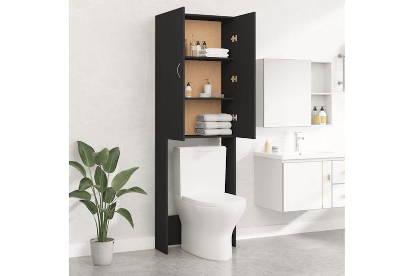 vidaXL Washing Machine Cabinet Black 64x25.5x190cm vidaXL Washing Machine Cabinet Black 64x25.5x190cm