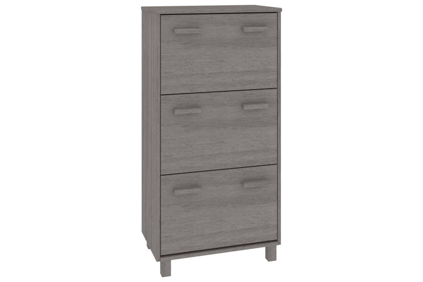 vidaXL Shoe Cabinet Hamar Light Grey 59.5x35x117cm Solid Wood Pine vidaXL Shoe Cabinet Hamar Light Grey 59.5x35x117cm Solid Wood Pine