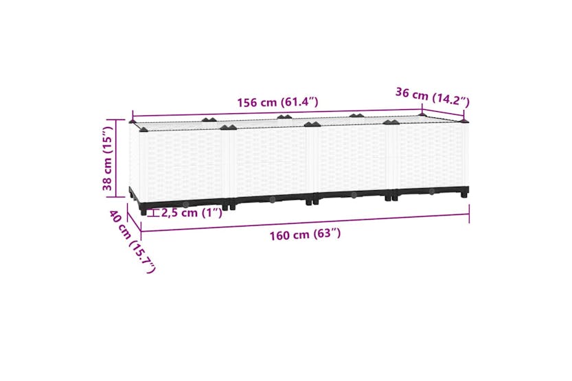 vidaXL Raised Bed 80x80x38cm Polypropylene vidaXL Raised Bed 80x80x38cm Polypropylene